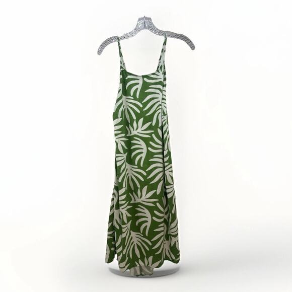 A New Day Green White Leaf Print Sundress XL – Sleeveless Summer Dress - Picture 4 of 9